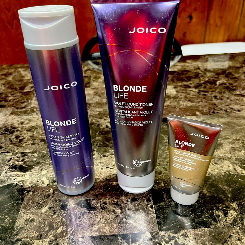 Joico purple shampoo , conditioner and hair mask set full size set